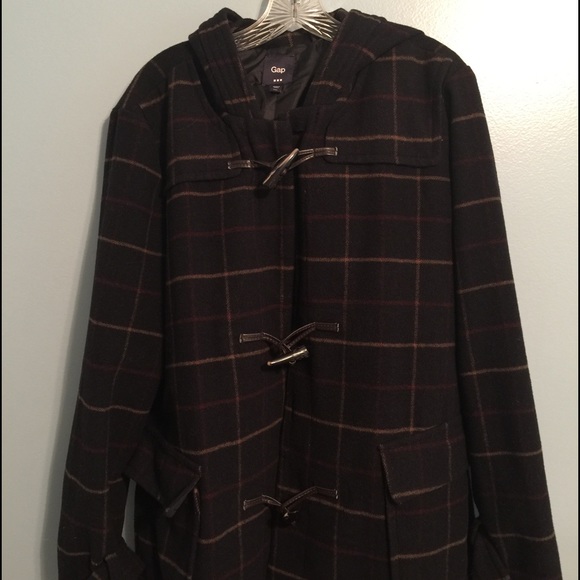 GAP Wool Plaid Pea Coat