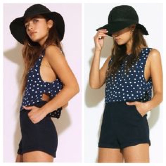 Reformation Polka Dot Crop Top