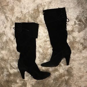 Black suede Steve Madden knee/thigh high boots