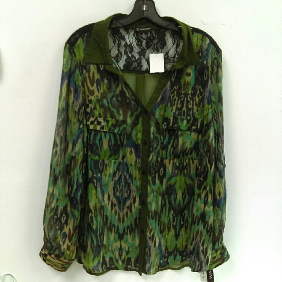 NWT New Directions Sheer Top Sz. XL - Picture 1 of 4