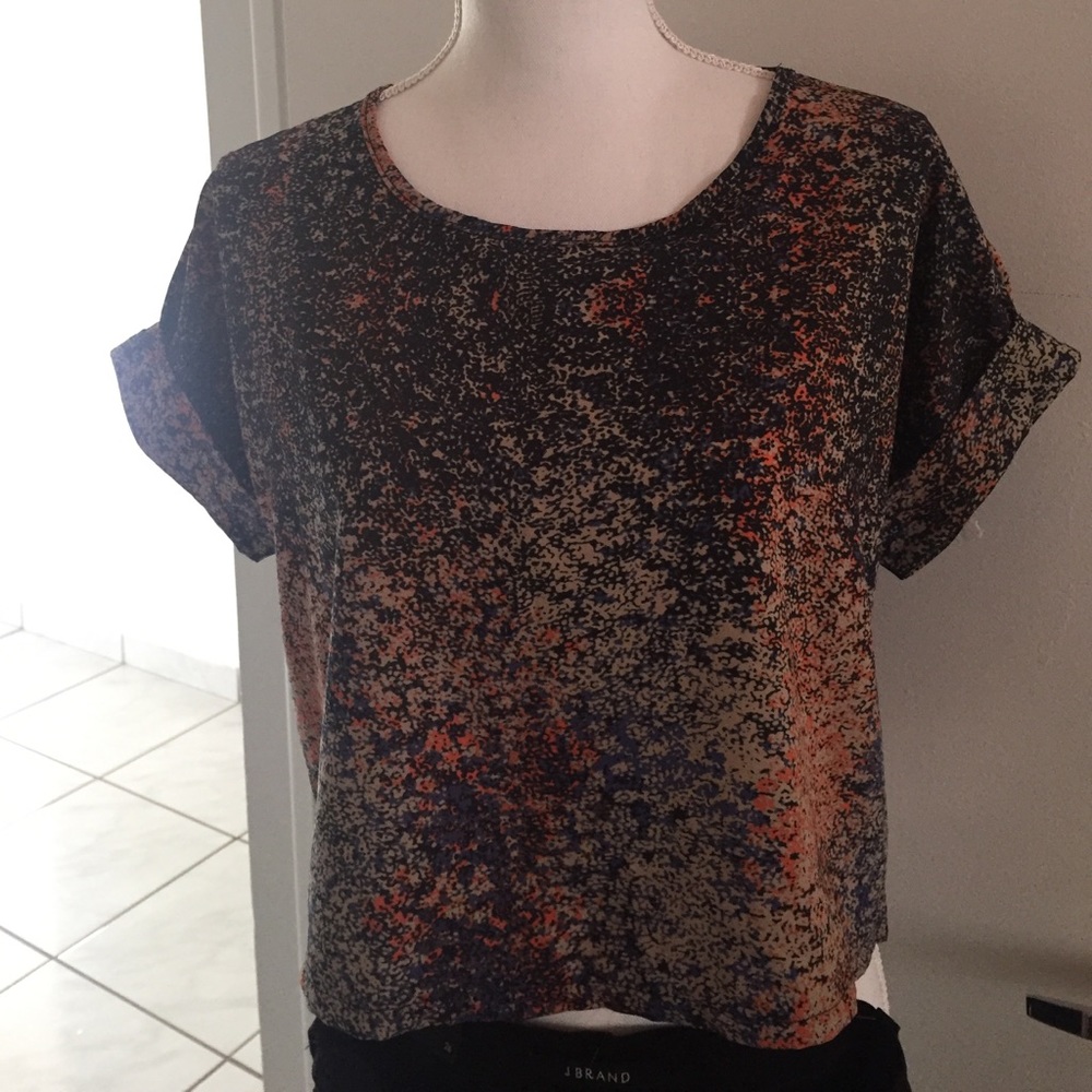 NWT Liberty Love multicolor print crop top size M