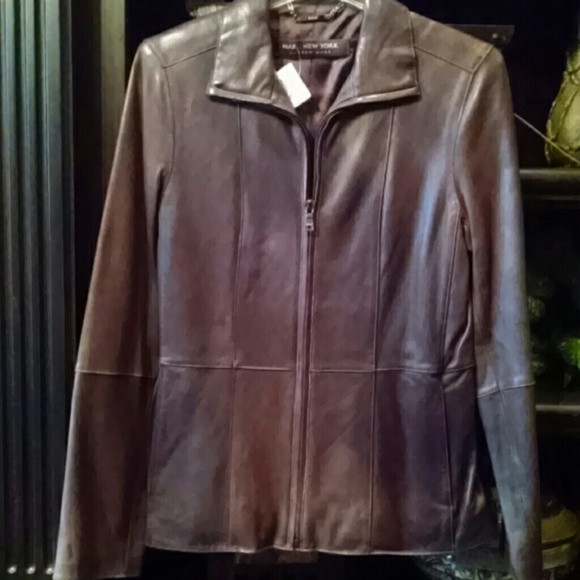Marc New York brown leather jacket - Picture 2 of 4
