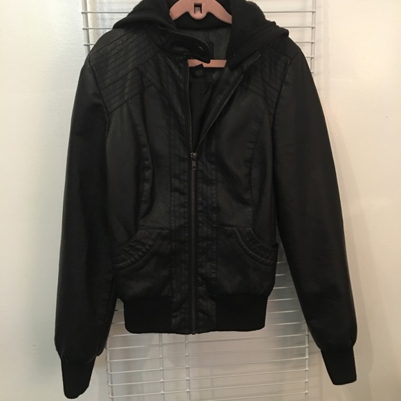 Tilly's Faux Leather hoodie jacket