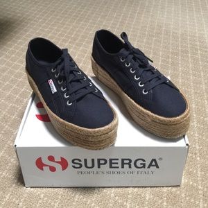 superga flatforms navy