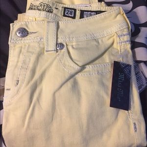 Miss me pastel yellow skinny jeans