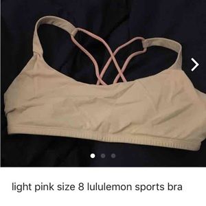 Light pink lululemon sports bra