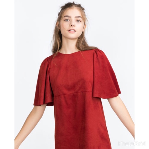 red suede dress