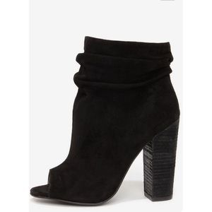 Black Peep Toe Booties