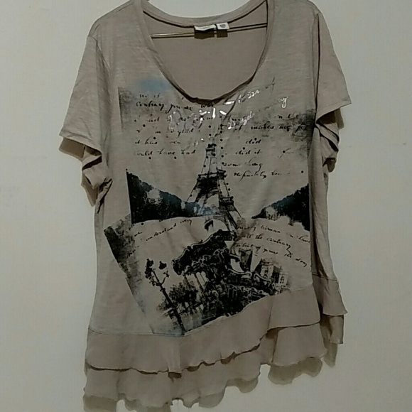 Paris print blouse