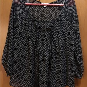 Black and white blouse