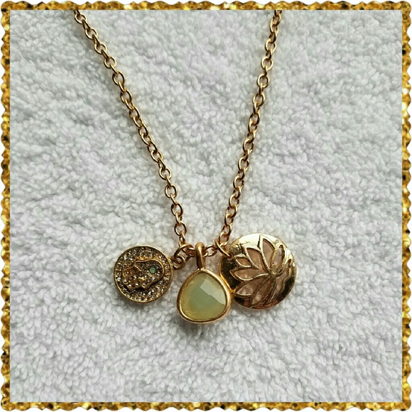 Boutique Chic Jewelry - Gold necklace with 3 charms.