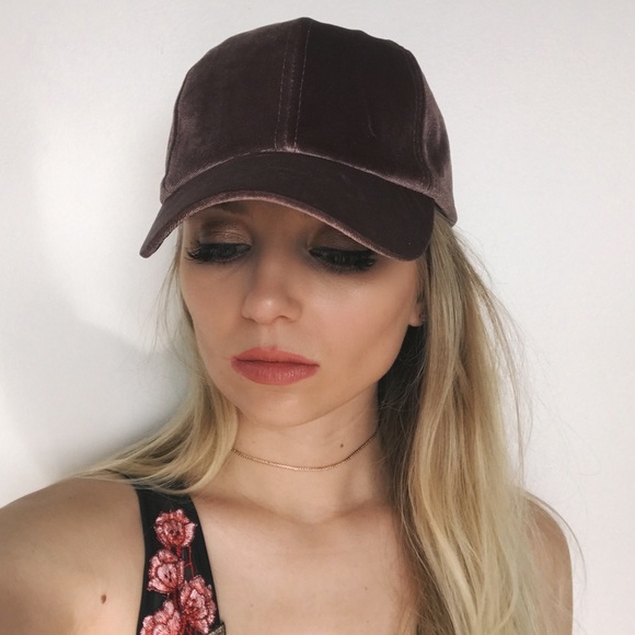 RESTOCKED • dusty rose velvet baseball cap • - Picture 2 of 4