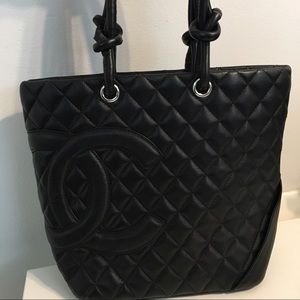CHANEL "authentic" Cambron black tote purse