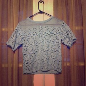 Blue lace top