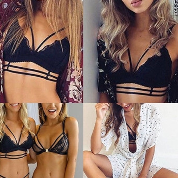 🎀NWT lace Crop Top Bralette Unpadded Bra Lingerie - Picture 2 of 4