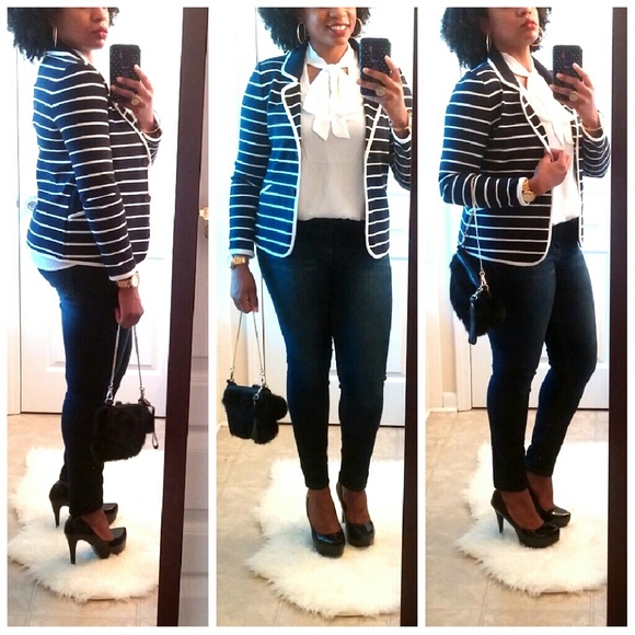 Pendleton Jackets & Blazers - 💎NWT °Pendleton° Navy/White Striped Blazer