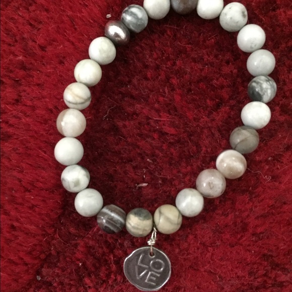 Beaded Bracelet with Love charm