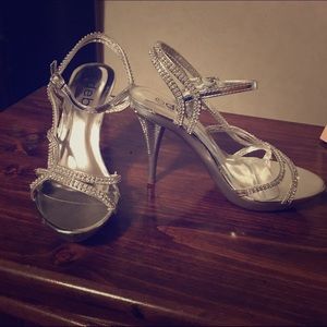 Silver high heels