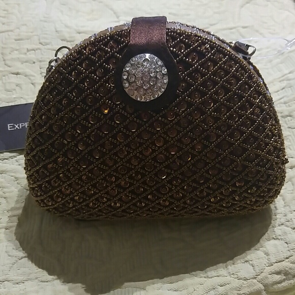 Hard Shell Evening Purse Clutch Bronze