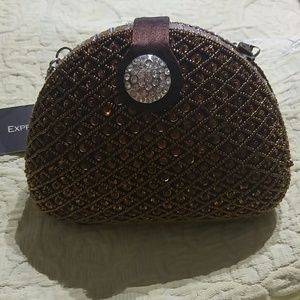 Hard Shell Evening Purse Clutch Bronze