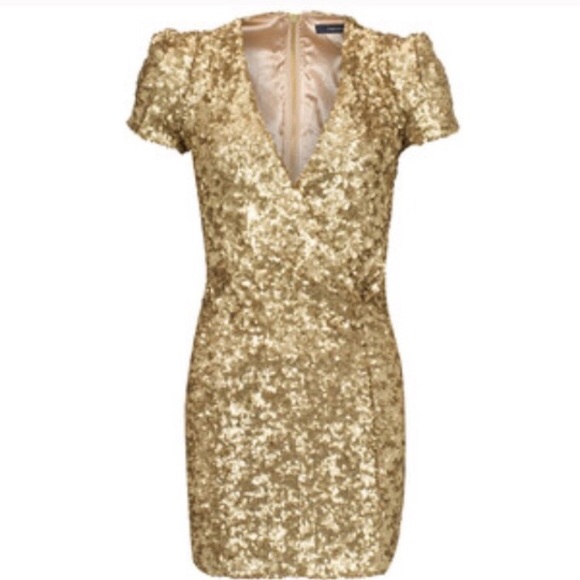 French Connection Gold Sequin Samantha Dress