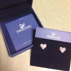 Swarovski Pink Heart Earrings