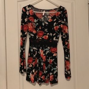 Flower print romper