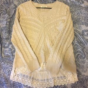 Cream cable knit sweater