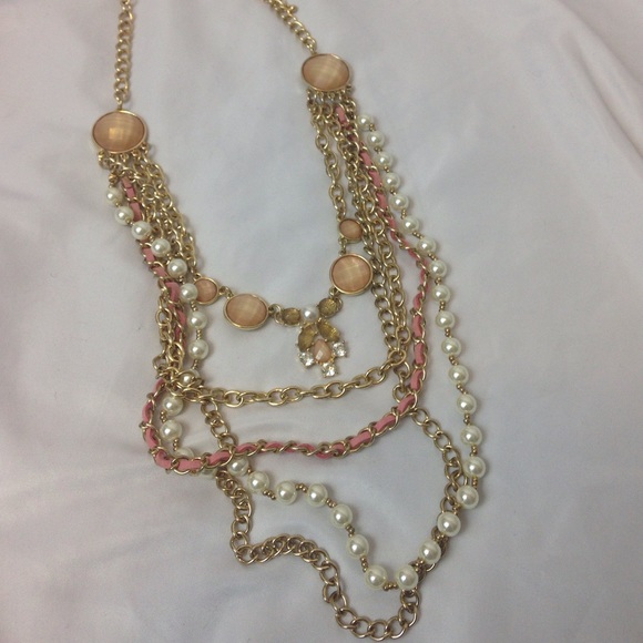Pretty Pink and Pearl Layered Necklace - Picture 1 of 3