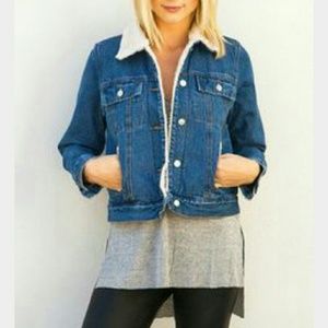 Lightweight Denim Jacket with Sherpa