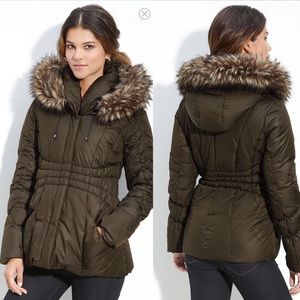 Steve Madden Faux Fur Trim Hooded Parka