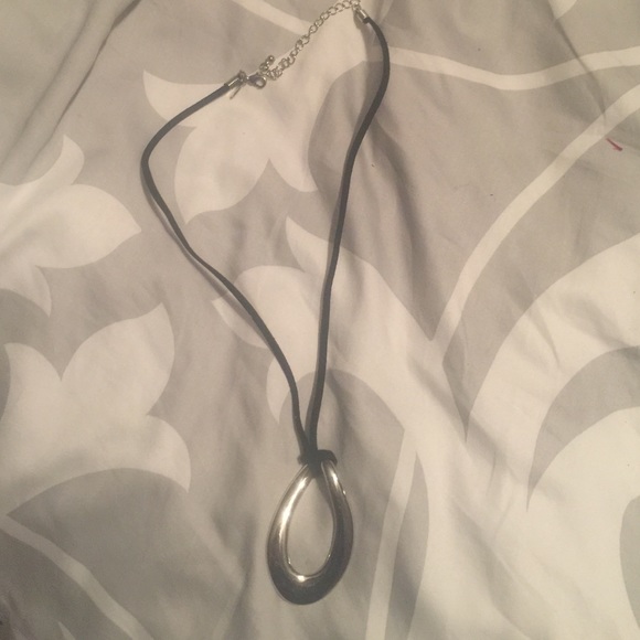 Lia Sophia Necklace: Silver and black