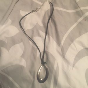 Lia Sophia Necklace: Silver and black