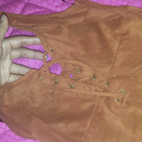 Velvet Forever 21 mini lace up dress - Picture 2 of 3