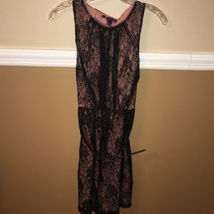Forever 21 Lace Black/Pink Dress