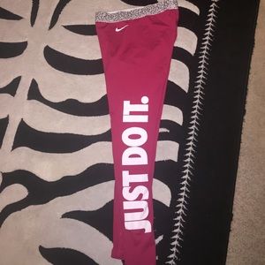 Pink Nike soft inside pants