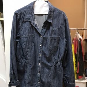 Women's denim shirt.