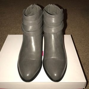 Gray Cut Out Just Fab Booties