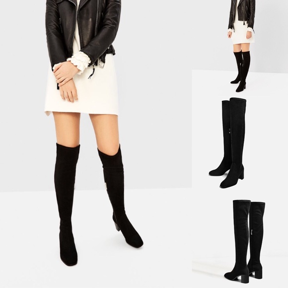 zara fabric over the knee boots