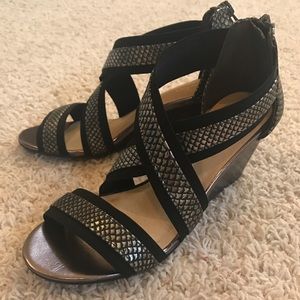 Never worn, wedge heels