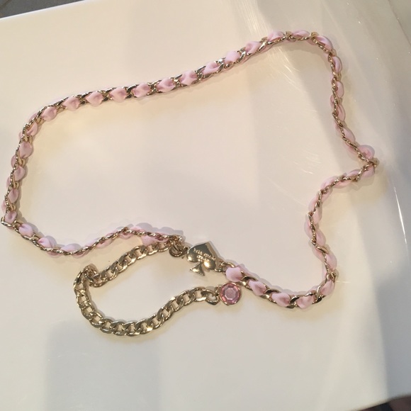 Kate Spade Chain Link Pink Ribbon Belt