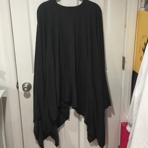 Gray Poncho With Arm Holes