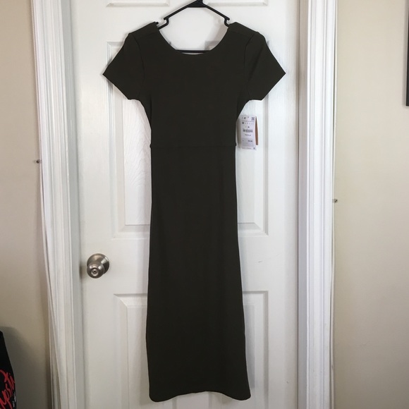 Zara Midi Dress with Criss-Cross Open Back detail