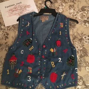 Teacher embroidered vest
