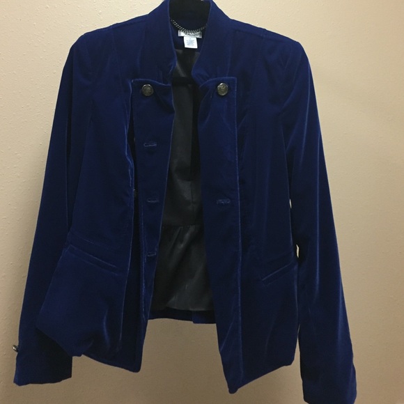 Blue velvet blazer/jacket - Picture 1 of 4