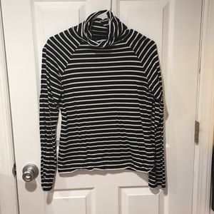 Black and White Striped Turtleneck