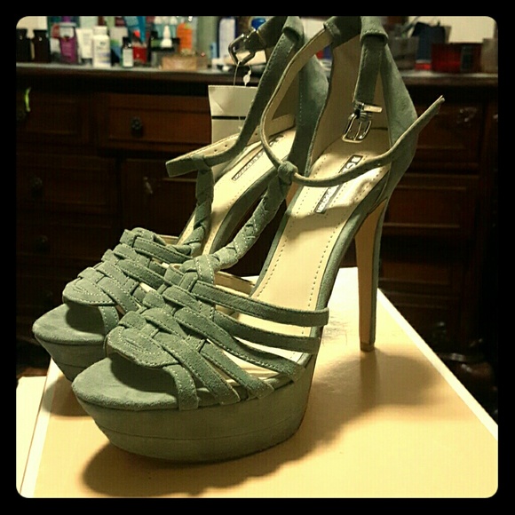 Leather suede Platform Heels