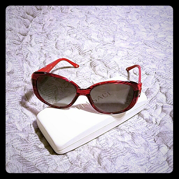 Red and black Versace sunglasses