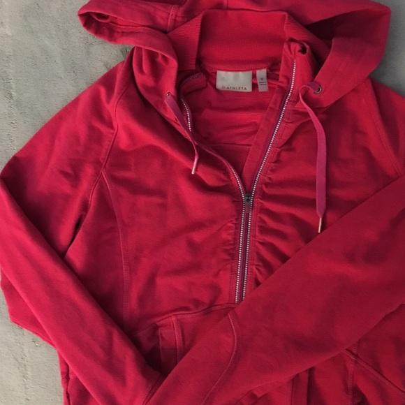 Athleta Size M Pink Long Sleeve Zip Up