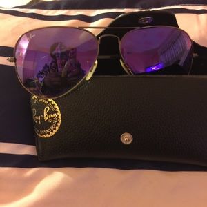 CUTE PURPLE RAY BAN GLASSES THE R IS CHIPED ❤️🌺